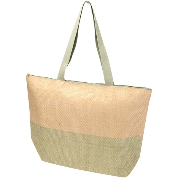 Grosse Strohpapier Tragetasche mit Reissverschluss, 21 l - Jürgin