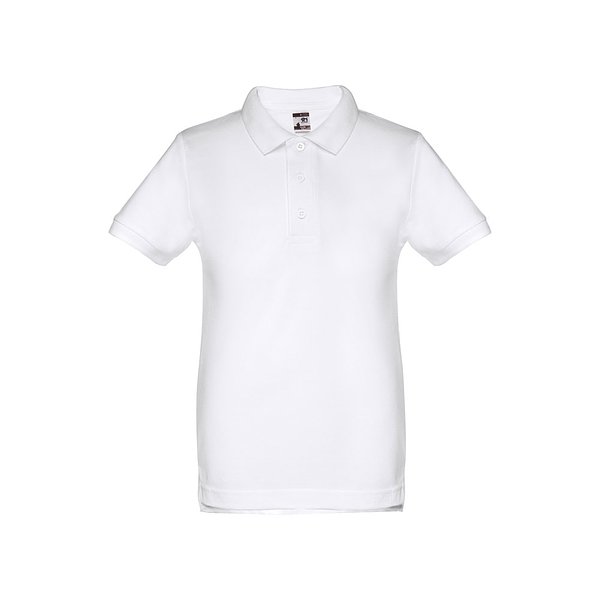 Kurzärmeliges Poloshirt für Kinder (unisex). Farbe Weiss Luregin