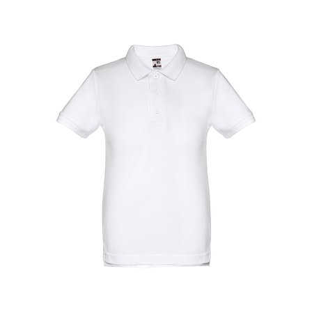 Kurzärmeliges Poloshirt für Kinder (unisex). Farbe Weiss Luregin