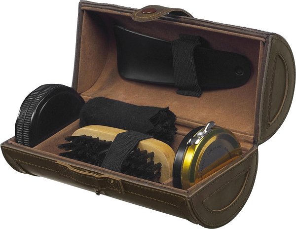 Schuhputzset in Kunstleder-Rolle Jona