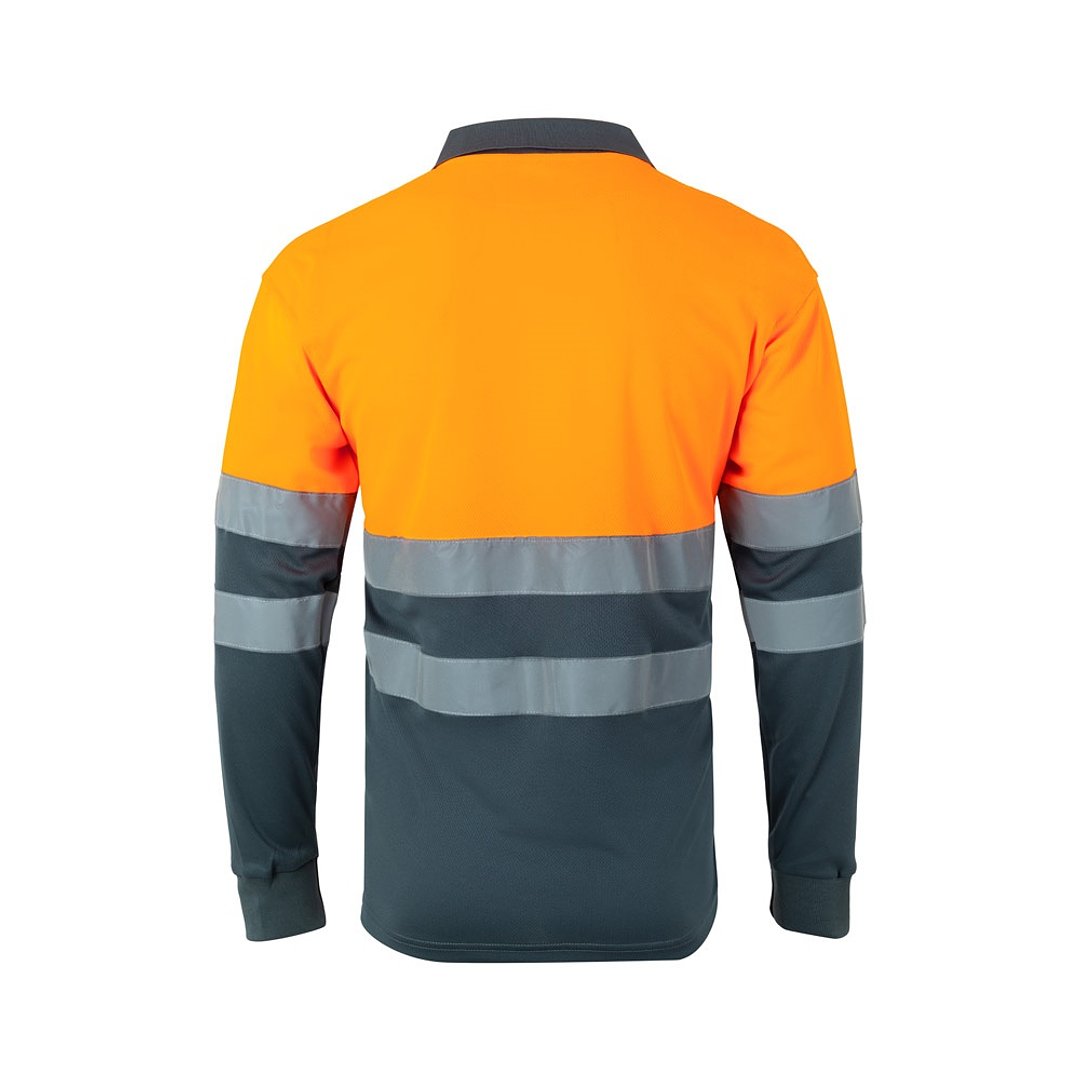 Zweifarbiges Poloshirt im Bird-Eye-Design (160g/m²) mit langen Ärmeln, aus Polyester (100%) Beatiani