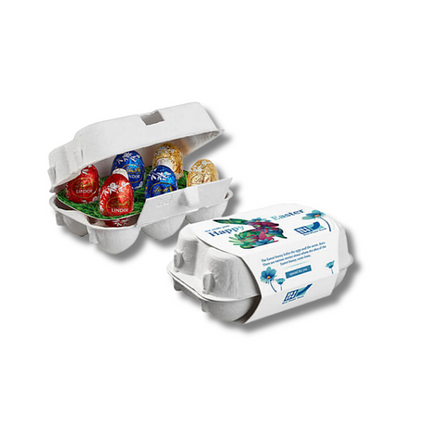 6er Ostereier-Kartons mit personalisiertem Werbeschuber 