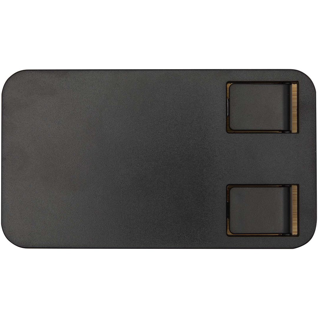 Klappbare Smartphonehalterung aus recyceltem Kunststoff mit Bambusdetails - Vregun