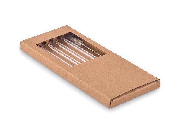 Glas Trinkhalme-Set Steilgin