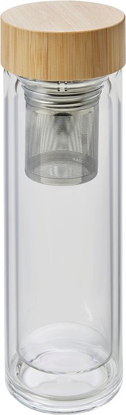 Trinkflasche Truiner | Glas | Bambusdeckel | 420 ml