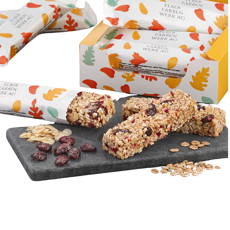 Vollkorn-Müsliriegel in bedruckter Folie 