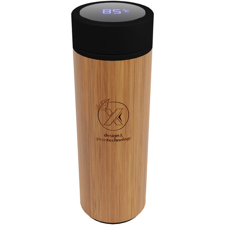 500 ml Smart Flasche  aus Bambus mit Leuchtlogo - Minang