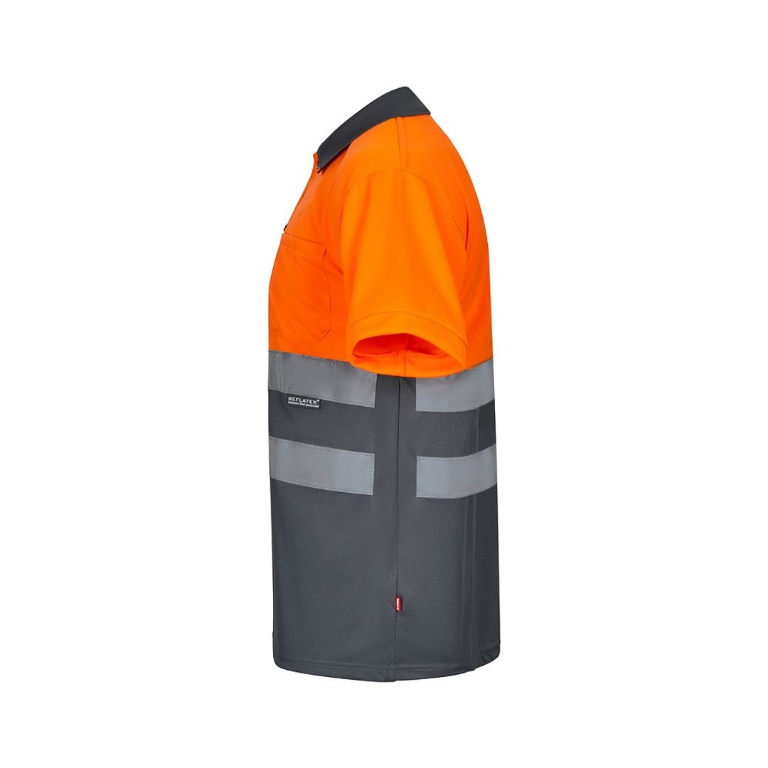 Zweifarbiges Poloshirt im Bird-Eye-Design (160g/m²) mit kurzen Ärmeln, aus Polyester (100%) Nicha