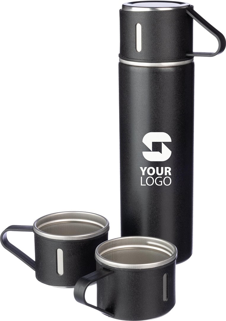 Thermosflaschen-Set Badrs | Edelstahl | 420 ml + 2 Becher