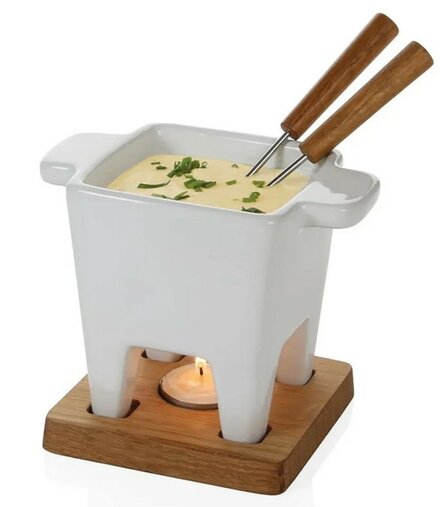 Fondue Set für Käse oder Schokoladen Häppchen