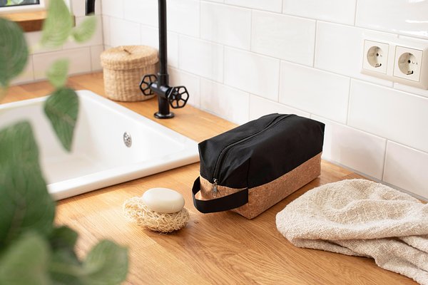 Kulturtasche aus Polyester und Kork Onnani