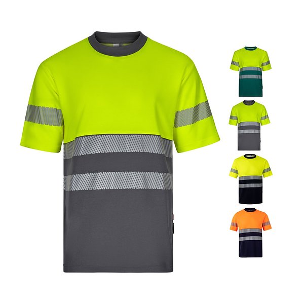 Zweifarbiges T-Shirt aus Piqué (150 g/m²), aus Baumwolle (55 %) und Polyester (45 %) Reivan