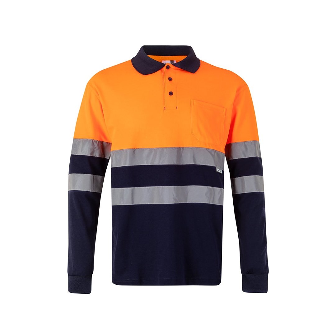 Zweifarbiges Piqué-Poloshirt (150g/m²) mit langen Ärmeln, aus Baumwolle (55%) und Polyester (45%) Lüzzaza