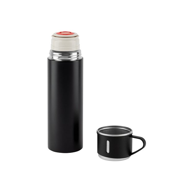 Doppelwandige Edelstahlflasche (90% recycelt) mit matter Oberfläche 490 ml Emeria