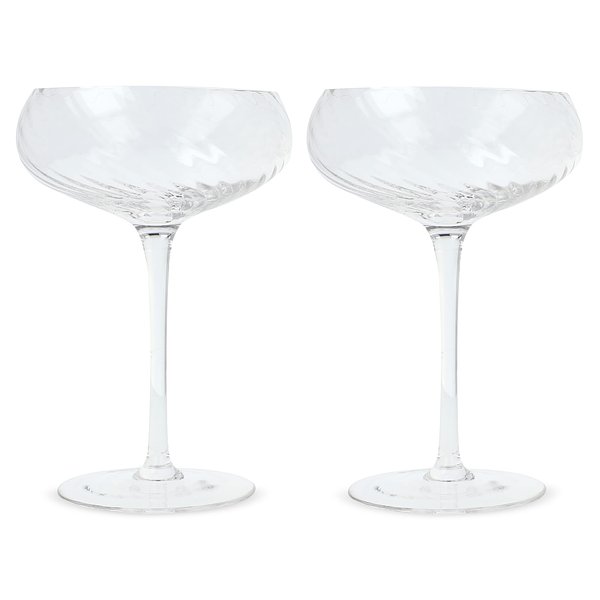 Byon Opacity 2er-Set Sektgläser mit stilvollem Glasmuster 300ml Sarena