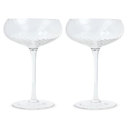 Byon Opacity 2er-Set Sektgläser mit stilvollem Glasmuster 300ml Sarena