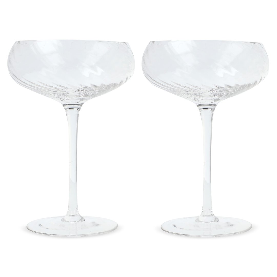 Byon Opacity 2er-Set Sektgläser mit stilvollem Glasmuster 300ml Sarena