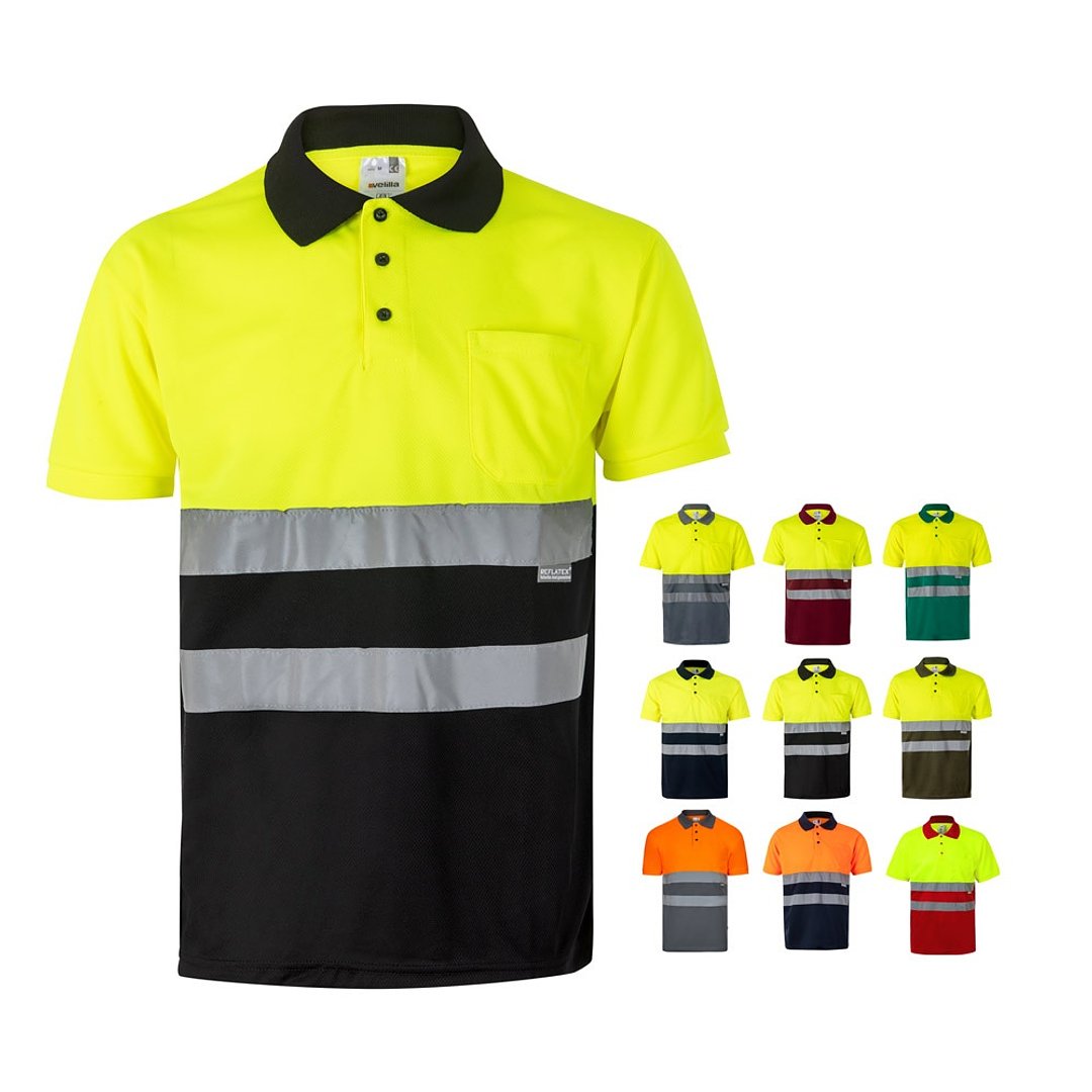Zweifarbiges Poloshirt im Bird-Eye-Design (160g/m²) mit kurzen Ärmeln, aus Polyester (100%) Nicha