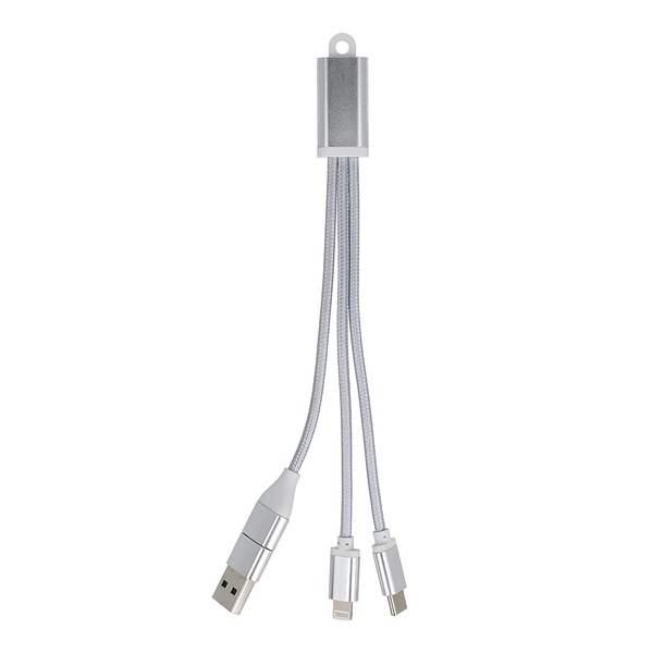 2-in-1-Ladekabel USB-A/C zu USB-C & Lightning Aluminium Menanrg