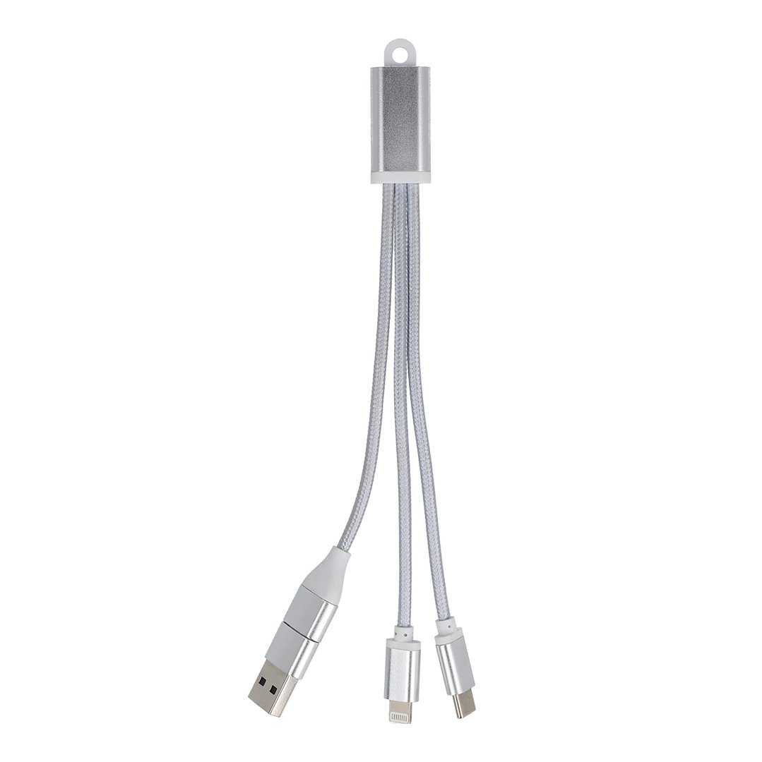 2-in-1-Ladekabel USB-A/C zu USB-C & Lightning Aluminium Menanrg