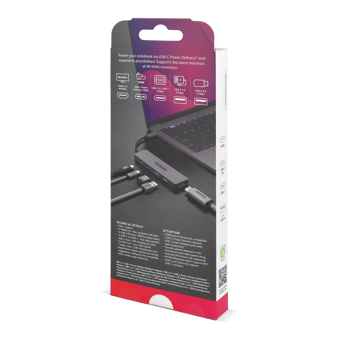 5 in 1 USB-C Power Delivery Multiport Adapter Utzat