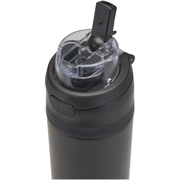 800 ml RCS Trinkflasche aus recyceltem, einwandigem Edelstahl mit Multifunktionsdeckel und Klappstrohhalm - Gillingin