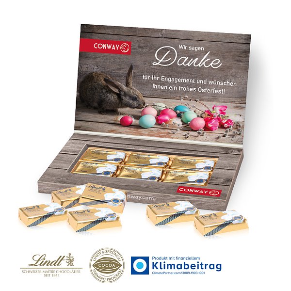 Schokotäfelchen in Präsentbox „Business“