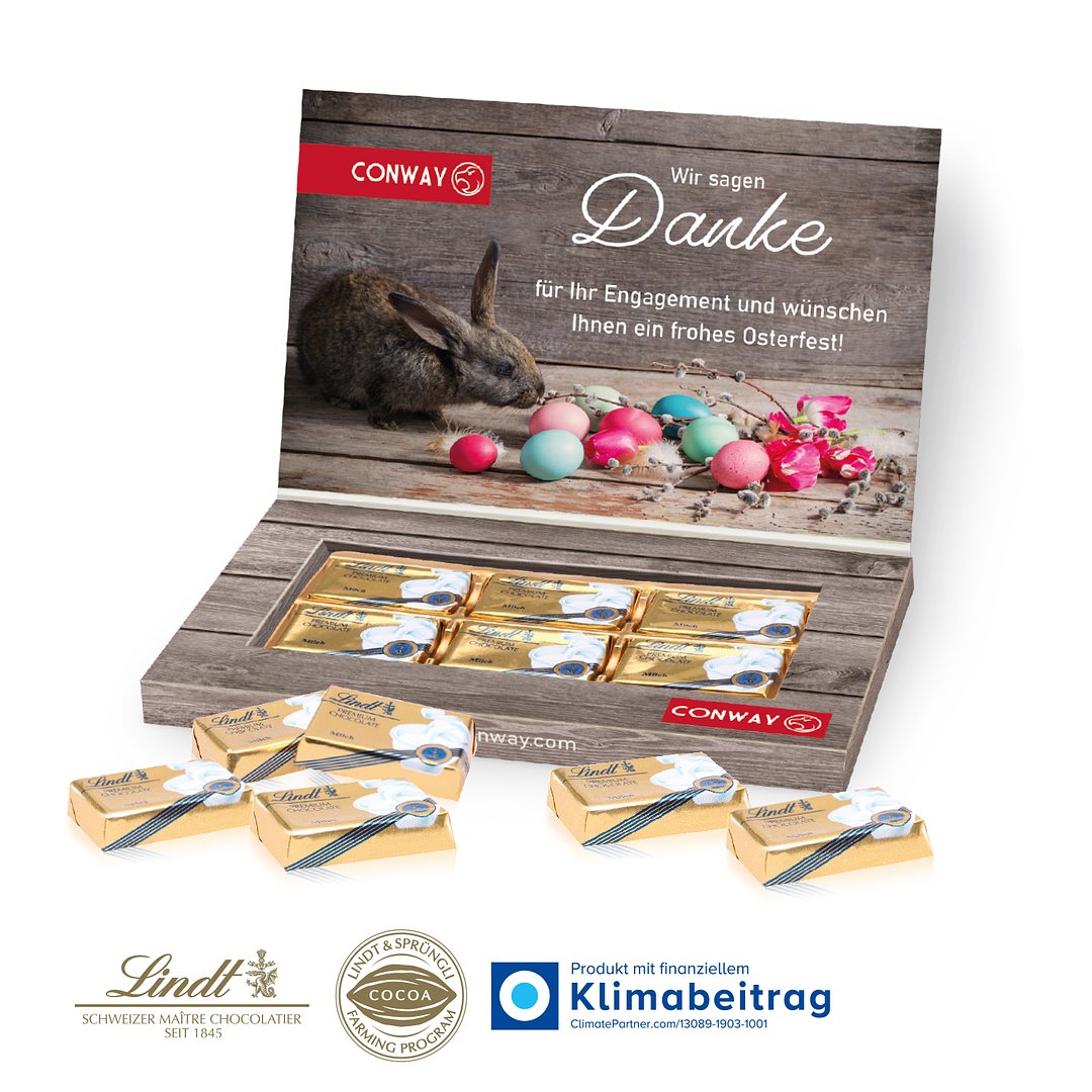 Schokotäfelchen in Präsentbox „Business“