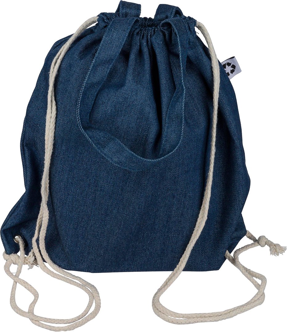 Recycelte Denim-Kordeltasche Leycile