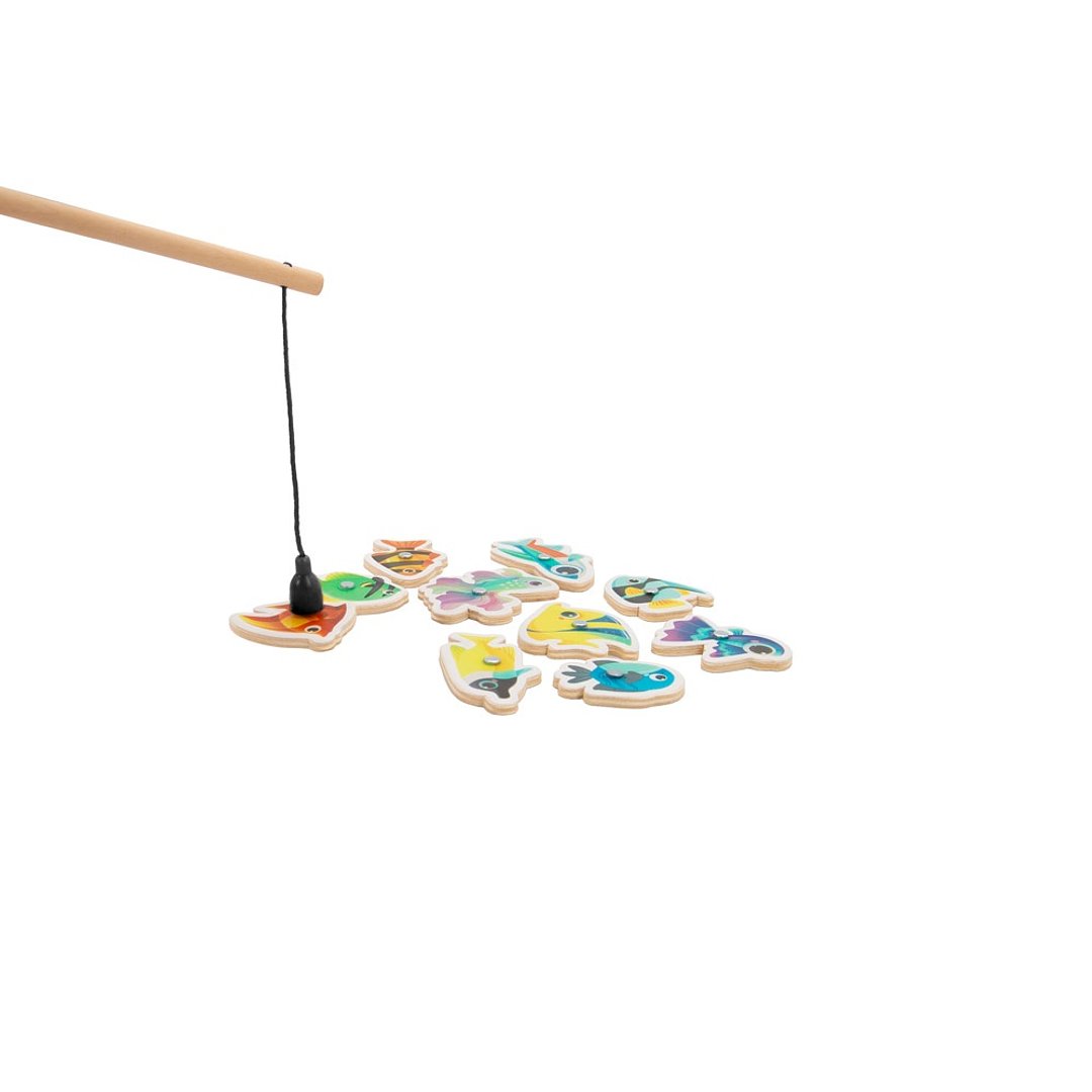 Angelspiel mit 10 Holzfischen, ideal für Kinder Itarjasch