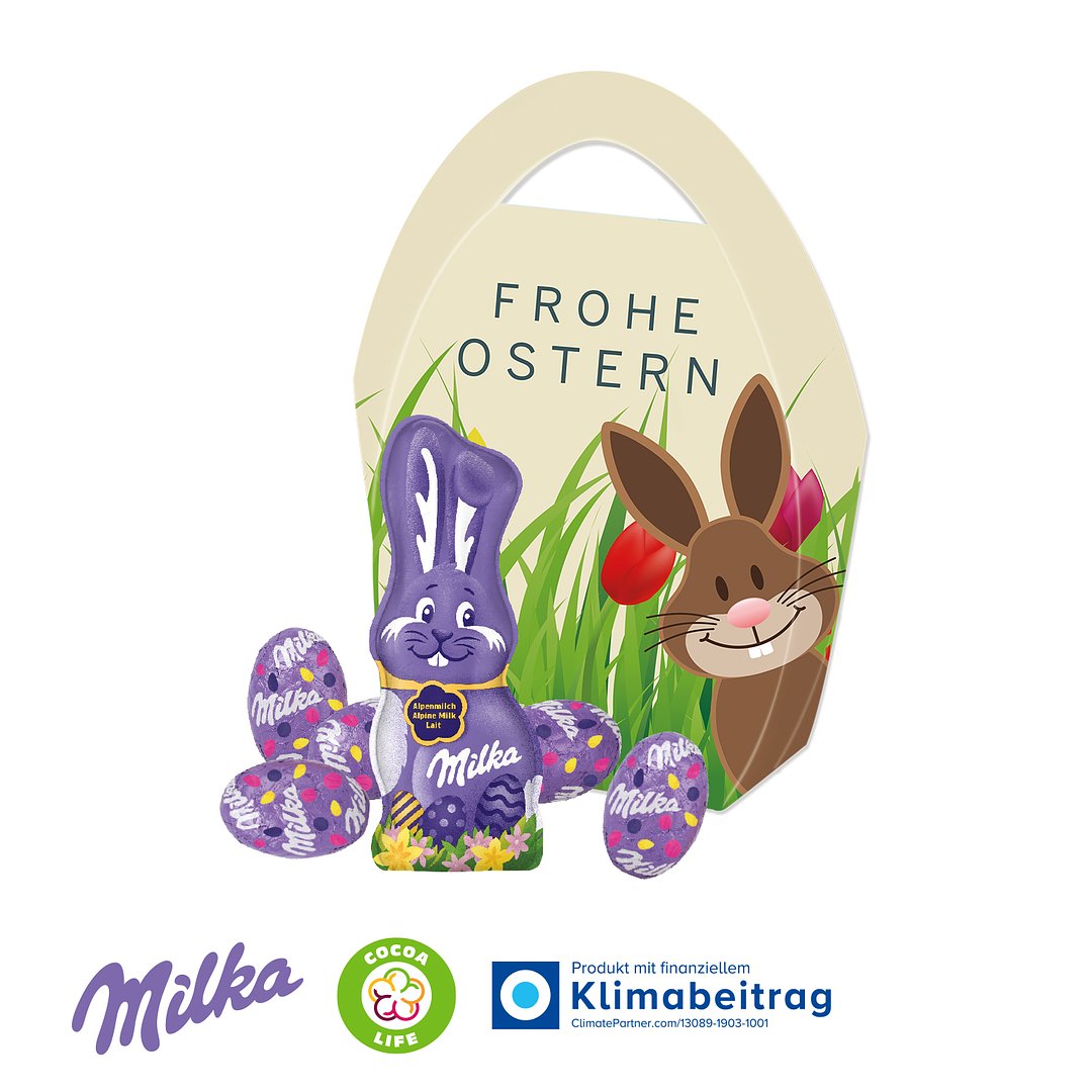 Premium „Osterei“ mit Milka Schokoladenmischung - Druckidee