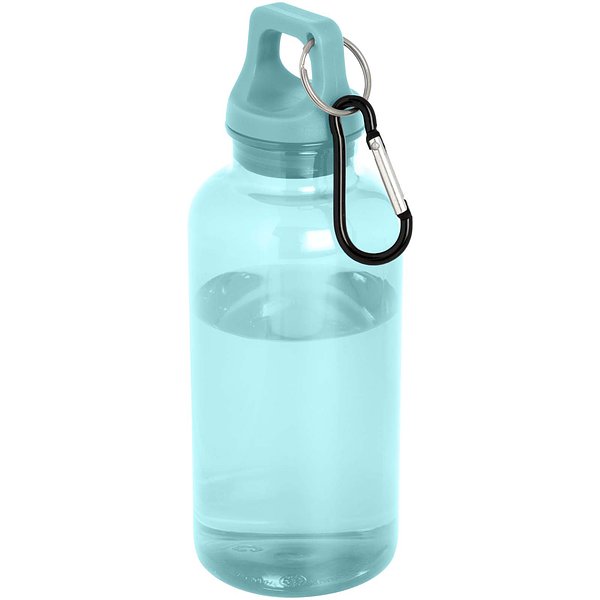 400 ml RCS-zertifizierte Trinkflasche aus recyceltem Kunststoff mit Karabiner - Emerik