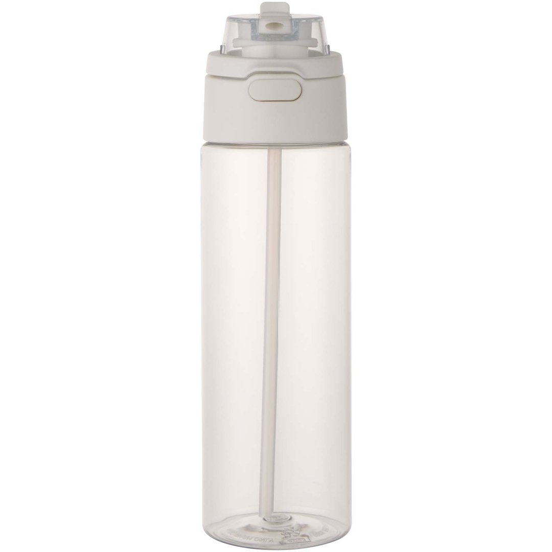 700 ml RCS Trinkflasche aus recyceltem Kunststoff mit Multifunktionsdeckel und Klappstrohhalm - Vreilga