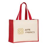 Tasche aus Canvas (320 g/m²), mit Boden und Seiten aus farbig laminierter Jute (350 g/m²) Ylannatrg