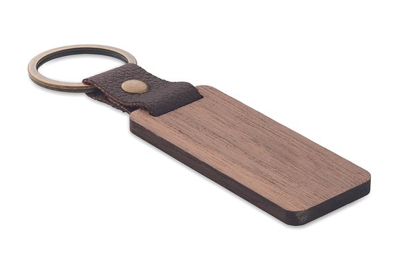 Schlüsselring Walnuss und PU Wall