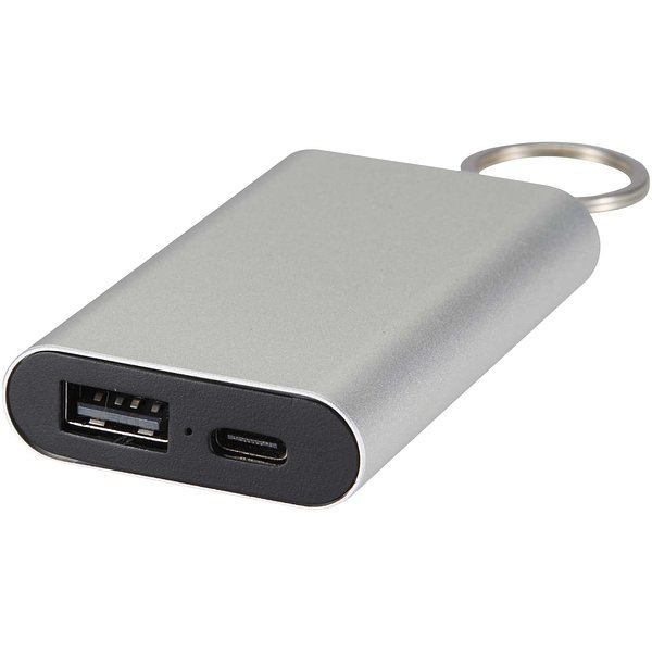 2000 mAh Powerbank aus recyceltem Aluminium mit Schlüsselanhänger - Ferg