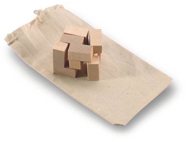 Holzpuzzle im Baumwollbeutel Aniccen