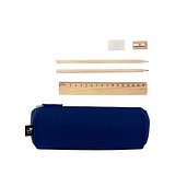 Mehrzwecketui aus recyceltem Filz (100 % rPET) mit Lineal, Bleistiften, Radiergummi und Spitzer Lüthlie