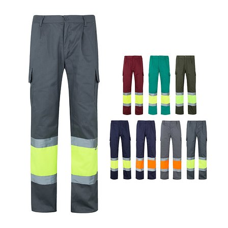 Zweifarbige Hose aus Twill (210 g/m²), gefüttert, mit mehreren Taschen, aus Baumwolle (20%) und Polyester (80%) Benina
