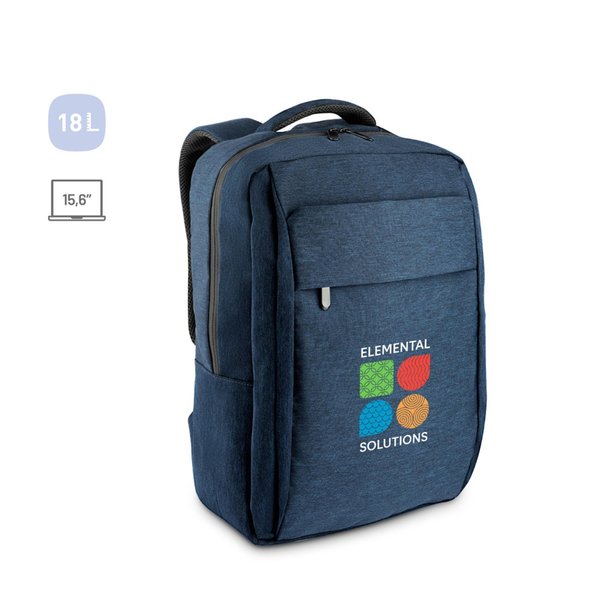 Laptop-Rucksack aus 600D, recyceltem Polyester, HD mit wasserabweisender Beschichtung und Innenfutter aus 900D recyceltem Polyester 15.6" Emmarli