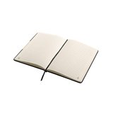 Notizbuch im Format A5 mit festem Einband aus 100 % recyceltem PET-Gewebe und linierten Seiten aus Recyclingpapier Relis
