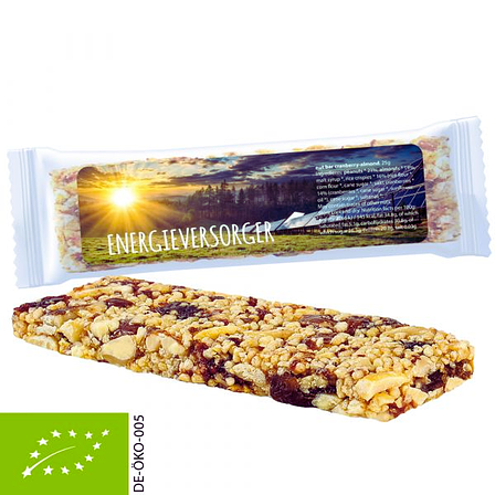 Knusperriegel Cranberry-Mandel bedruckt | Werbegeschenk