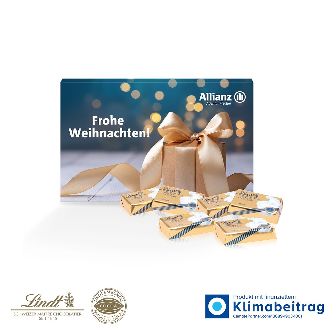 Präsentbox „Business“ mit Lindt Schokotäfelchen