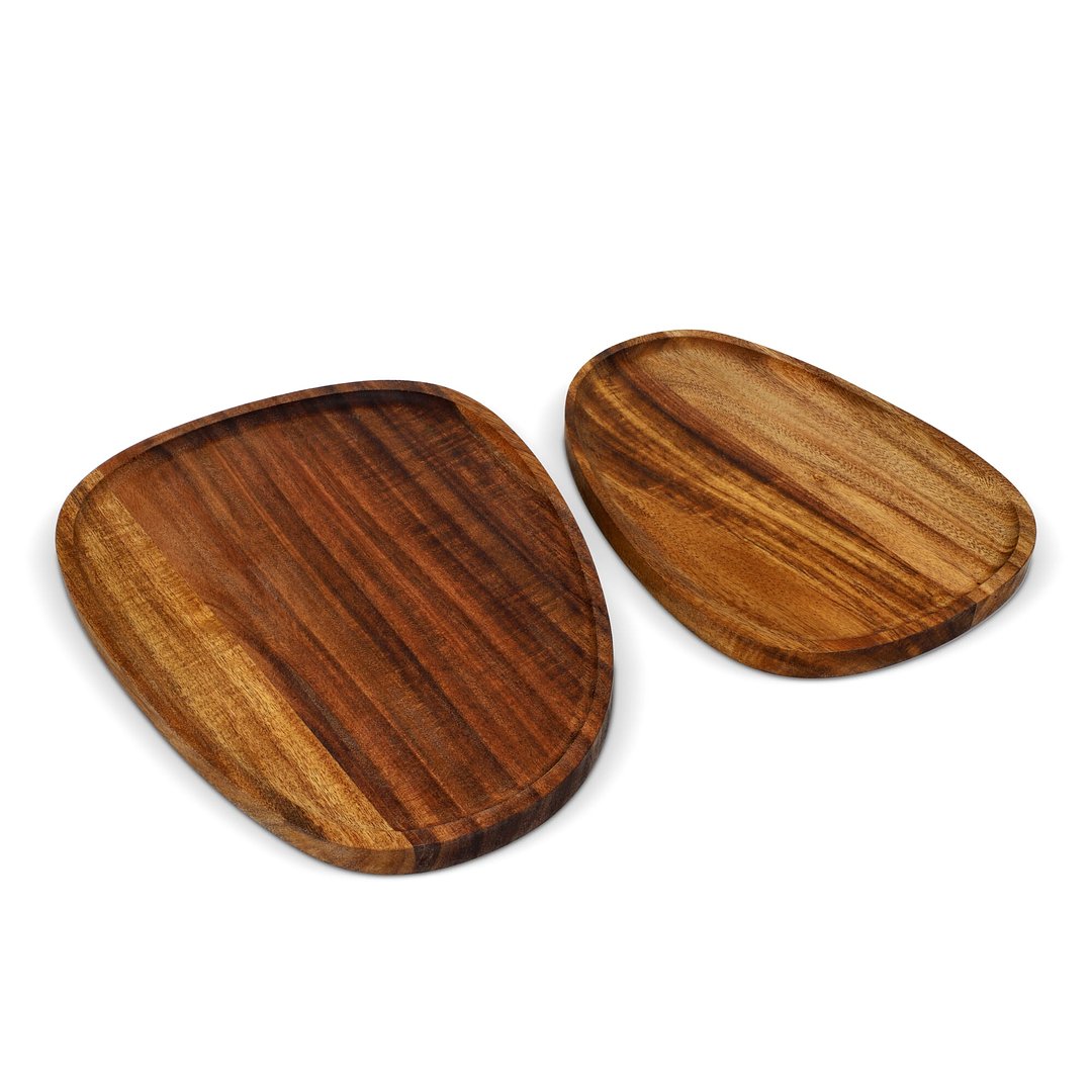 2er-Pack Holztabletts in Bioform Benescia