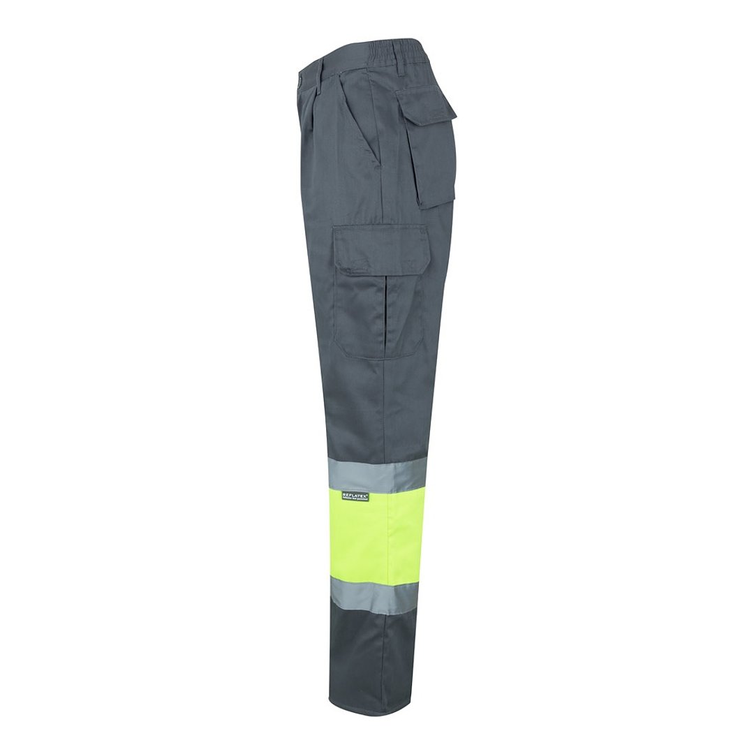 Zweifarbige Twill-Hose mit mehreren Taschen (210 g/m²), aus Baumwolle (20%) und Polyester (80%) Steiler