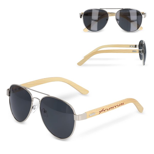 Piloten Sonnenbrille mit Bambus Bügeln Jongiat