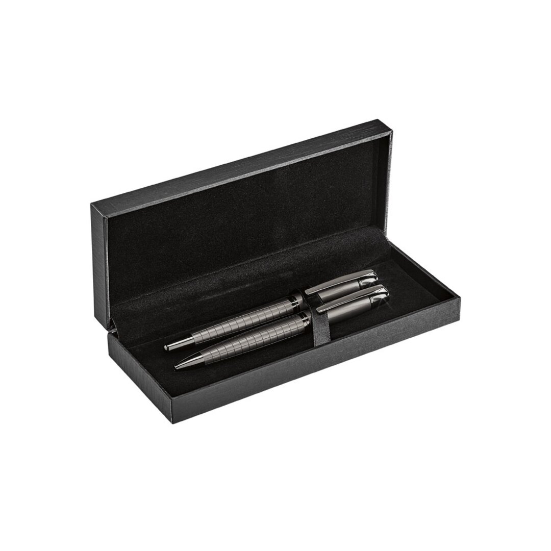Schreibset mit Tintenroller und Kugelschreiber aus Metall Aninan