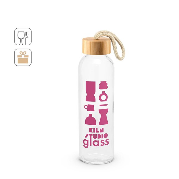 Glasflasche mit Bambusdeckel, 520 ml Betiama