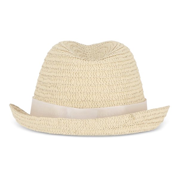 Pflanzlicher Strohhut mit farbigem Band Betonnel