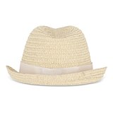 Pflanzlicher Strohhut mit farbigem Band Betonnel